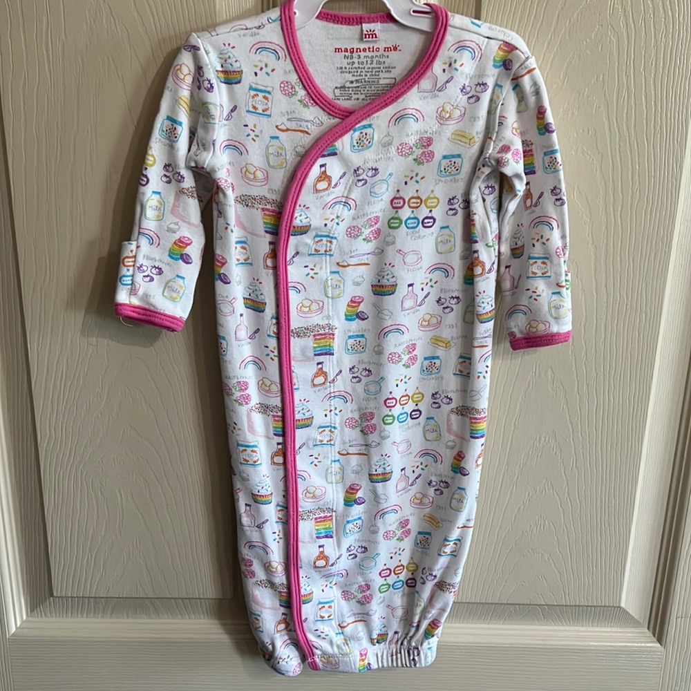 Magnetic Me Multicolor Baking Supplies Baby Gown - size 0-3months